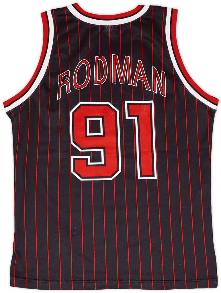 1995-97 Chicago Bulls Rodman #91 Champion Alternate Jersey - 9/10 - (S)