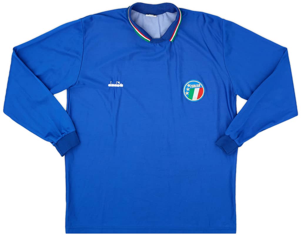 1986-91 Italy Home L/S Shirt - 8/10 - (XL)