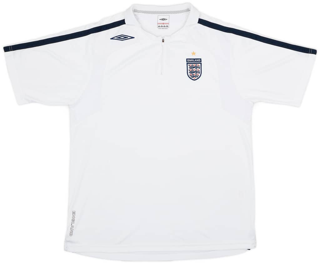 2006-07 England Umbro 1/4 Zip Polo Shirt - 8/10 - (XL)