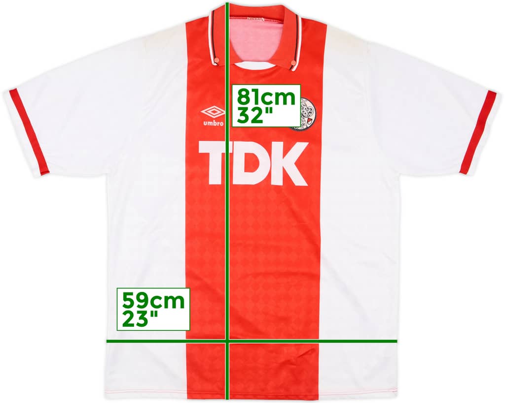 1989-91 Ajax Home Shirt - 9/10 - (XL)