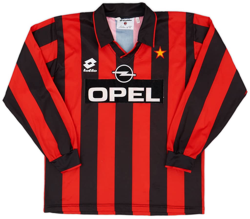 1995-96 AC Milan Home L/S Shirt - 7/10 - (XXL.Boys)