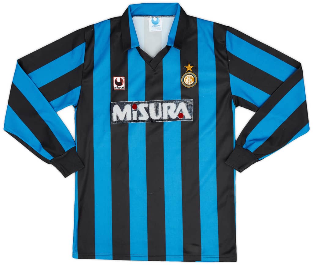 1990-91 Inter Milan Home L/S Shirt - 6/10 - (L)