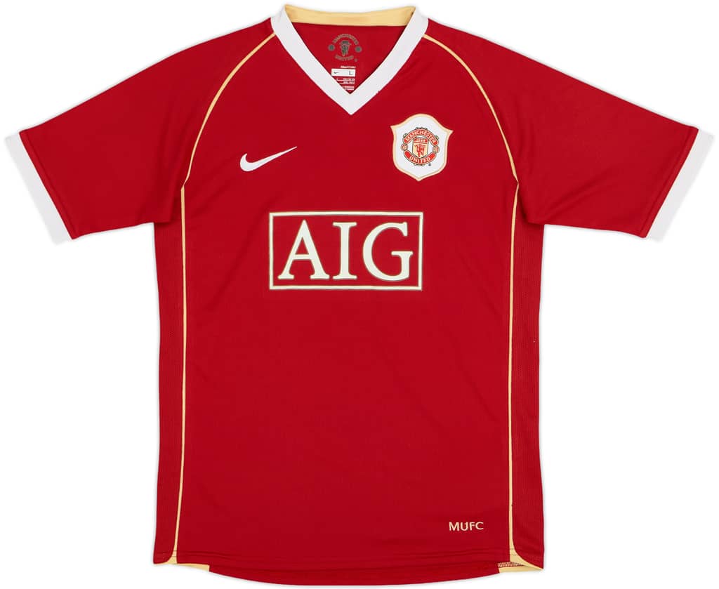 2006-07 Manchester United Home Shirt - 8/10 - (L.Boys)