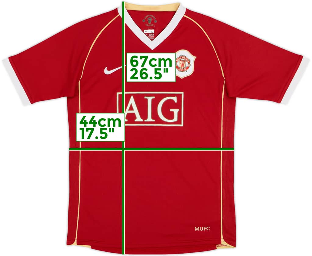 2006-07 Manchester United Home Shirt - 8/10 - (L.Boys)