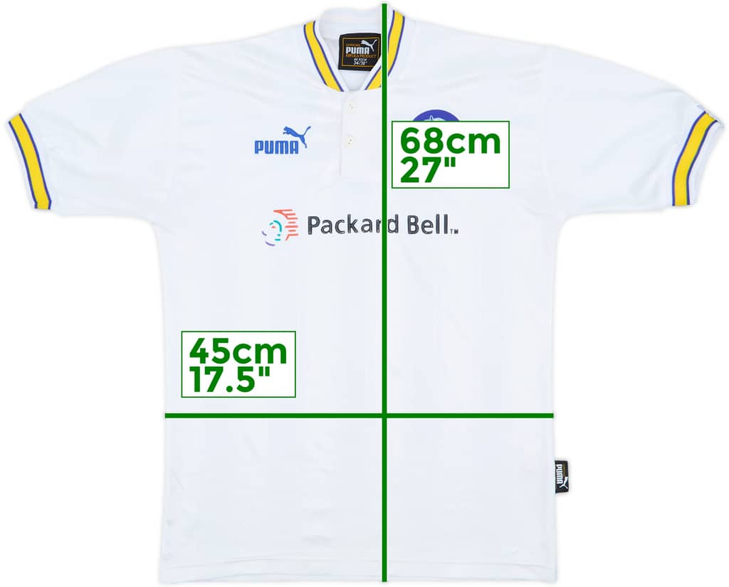 1996-98 Leeds United Home Shirt - 8/10 - (XL.Boys)