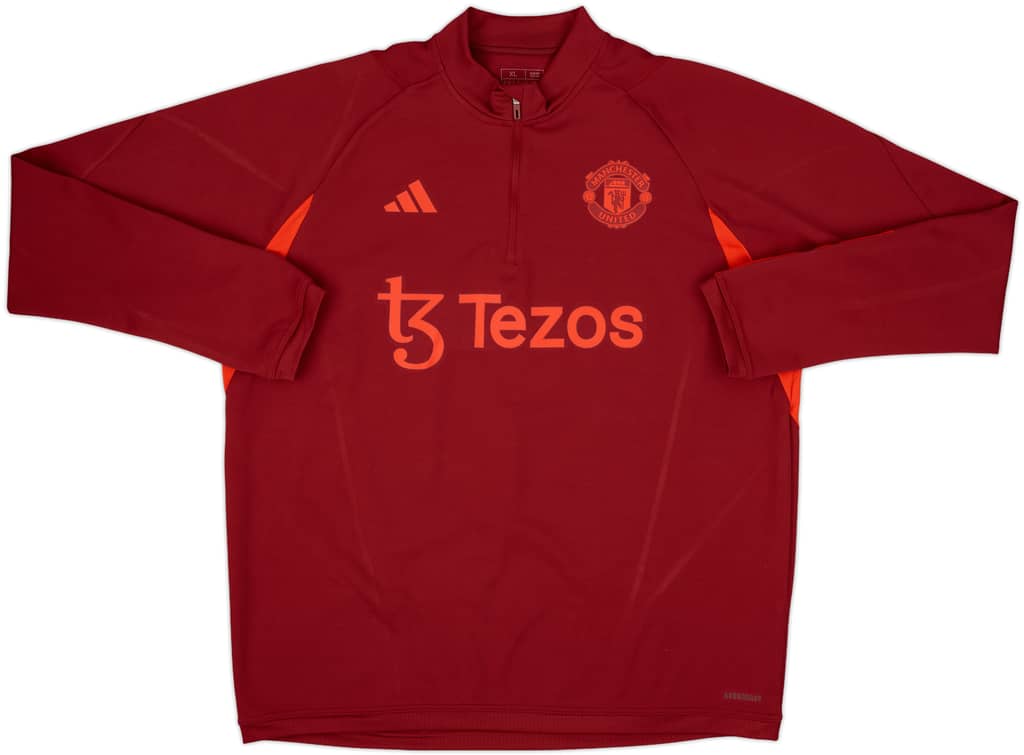 2023-24 Manchester United adidas 1/4 Zip Drill Top - 8/10 - (XL)
