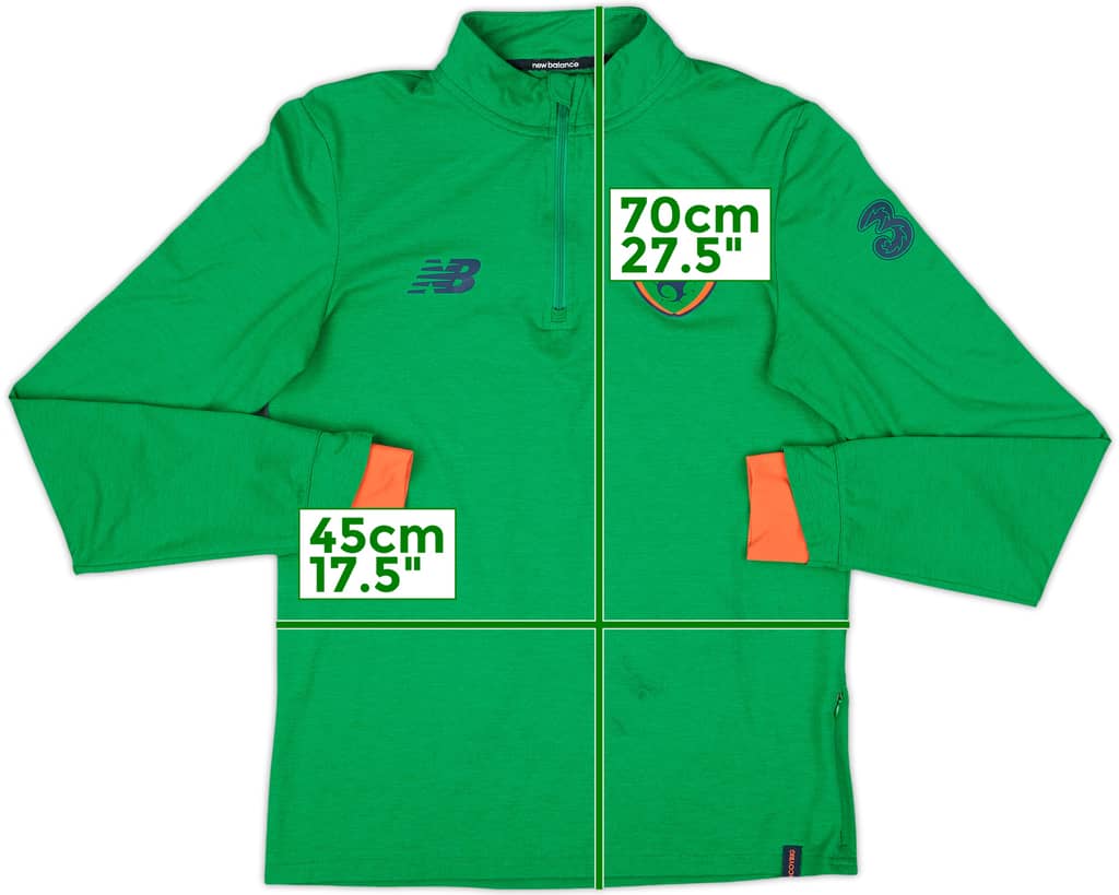 2017-18 Ireland New Balance 1/4 Zip Training Top - 8/10 - (S)