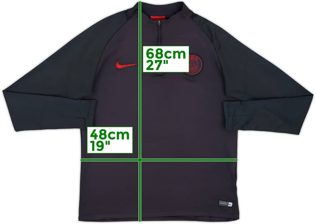 2019-20 Paris Saint-Germain Nike 1/4 Zip Drill Top - 9/10 - (M)