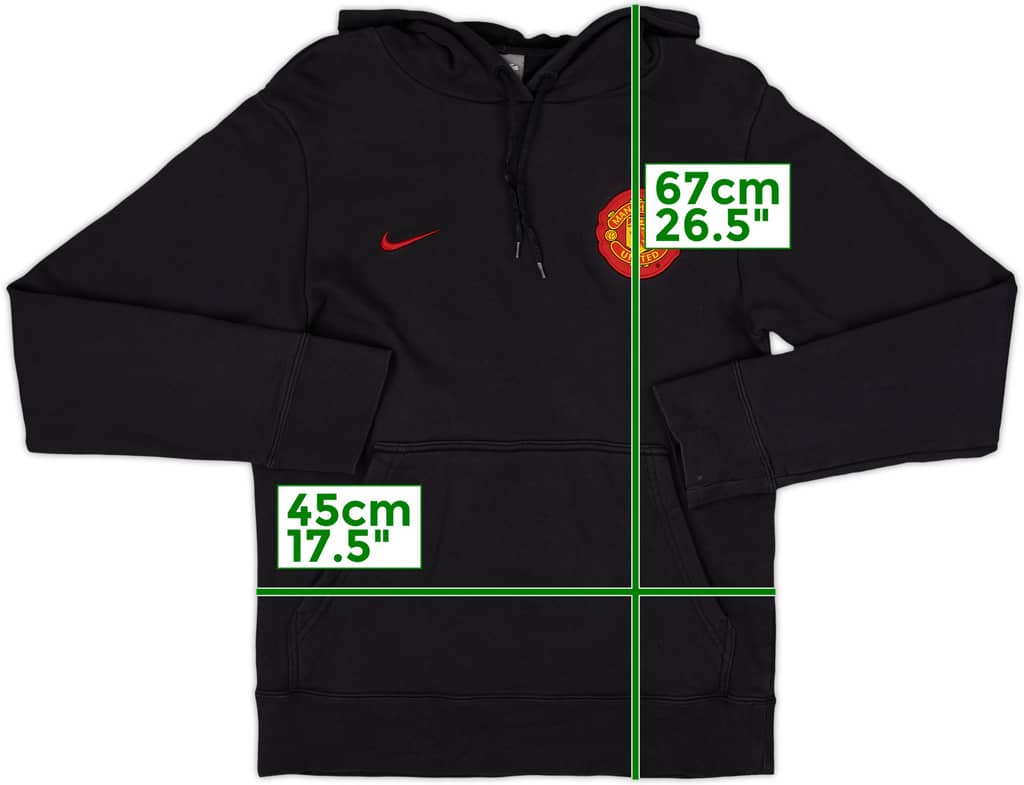 2009-10 Manchester United Nike Hooded Sweat Top - 9/10 - (S)