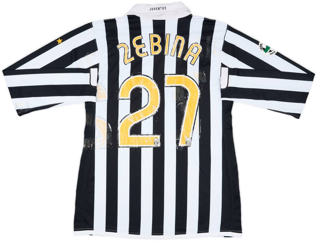 2006-07 Juventus Match Issue Home L/S Shirt Zebina #27