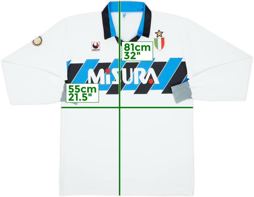 1989-90 Inter Milan Away L/S Shirt - 6/10 - (XL)