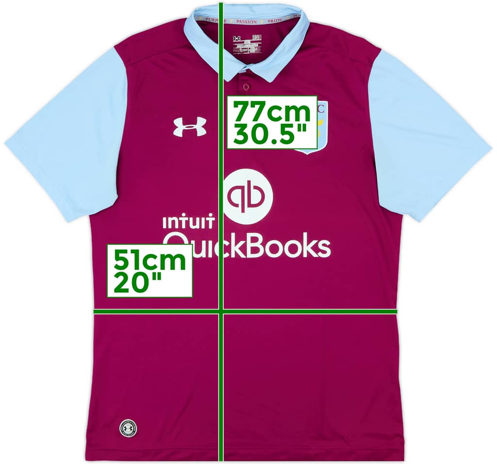 2016-17 Aston Villa Home Shirt - 8/10 - (L)