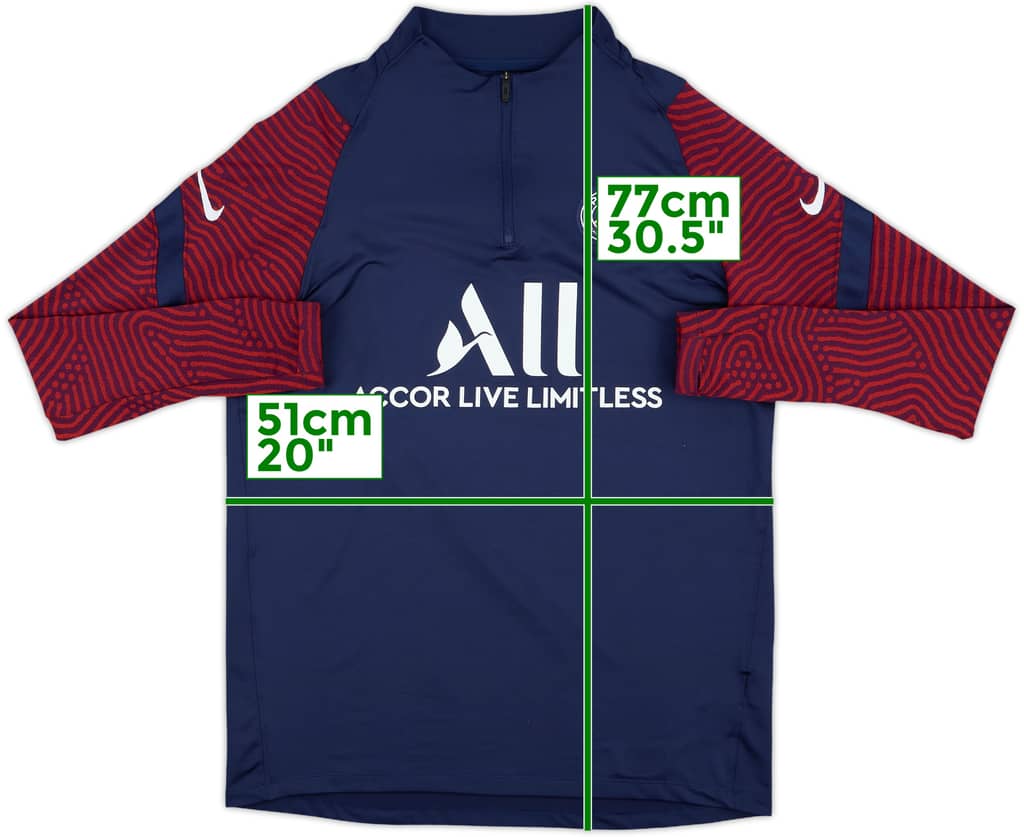 2020-21 Paris Saint-Germain Nike 1/4 Zip Drill Top - 7/10 - (L)