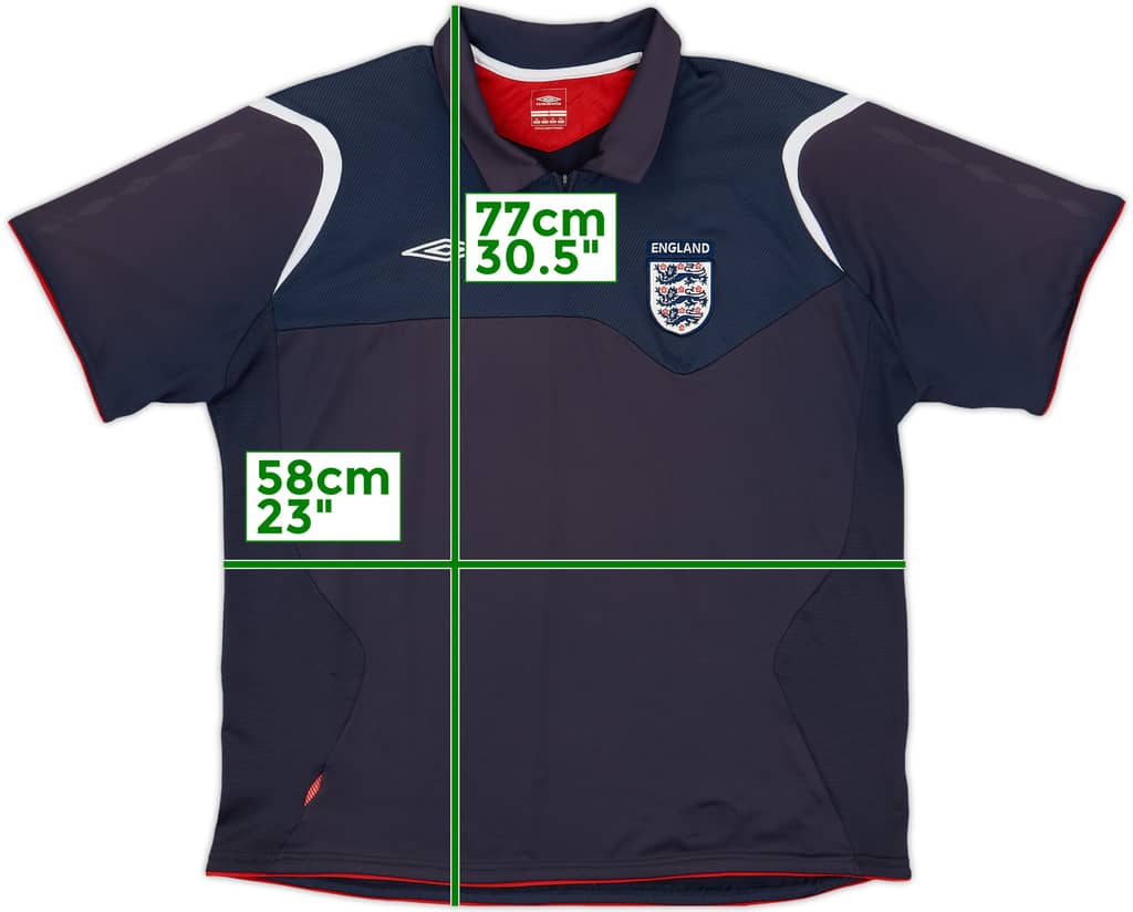 2004-05 England Umbro 1/4 Zip Polo Shirt - 7/10 - (XL)