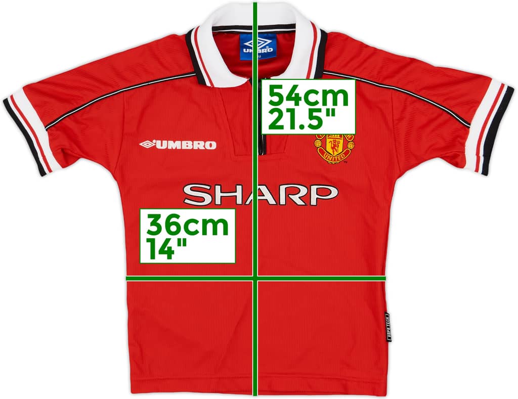1998-00 Manchester United Home Shirt - 8/10 - (6-7 Years)