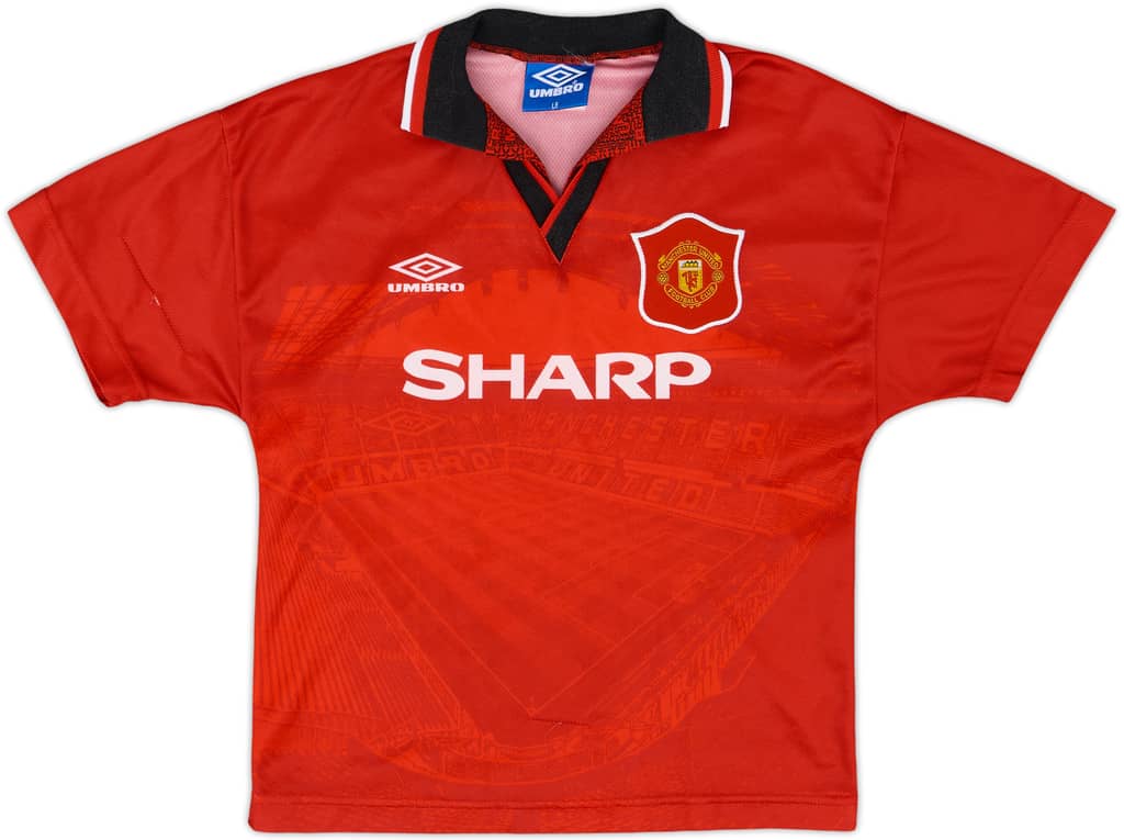 1994-96 Manchester United Home Shirt - 8/10 - (L.Boys)