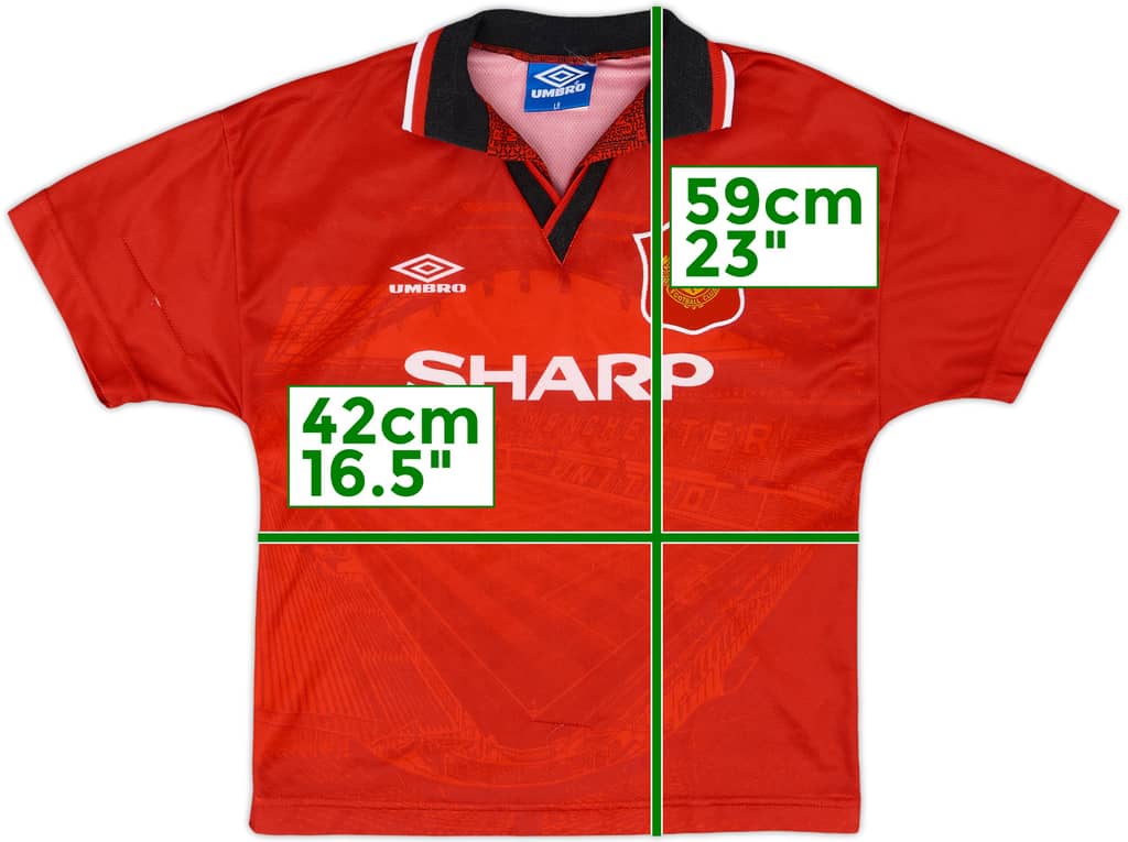 1994-96 Manchester United Home Shirt - 8/10 - (L.Boys)