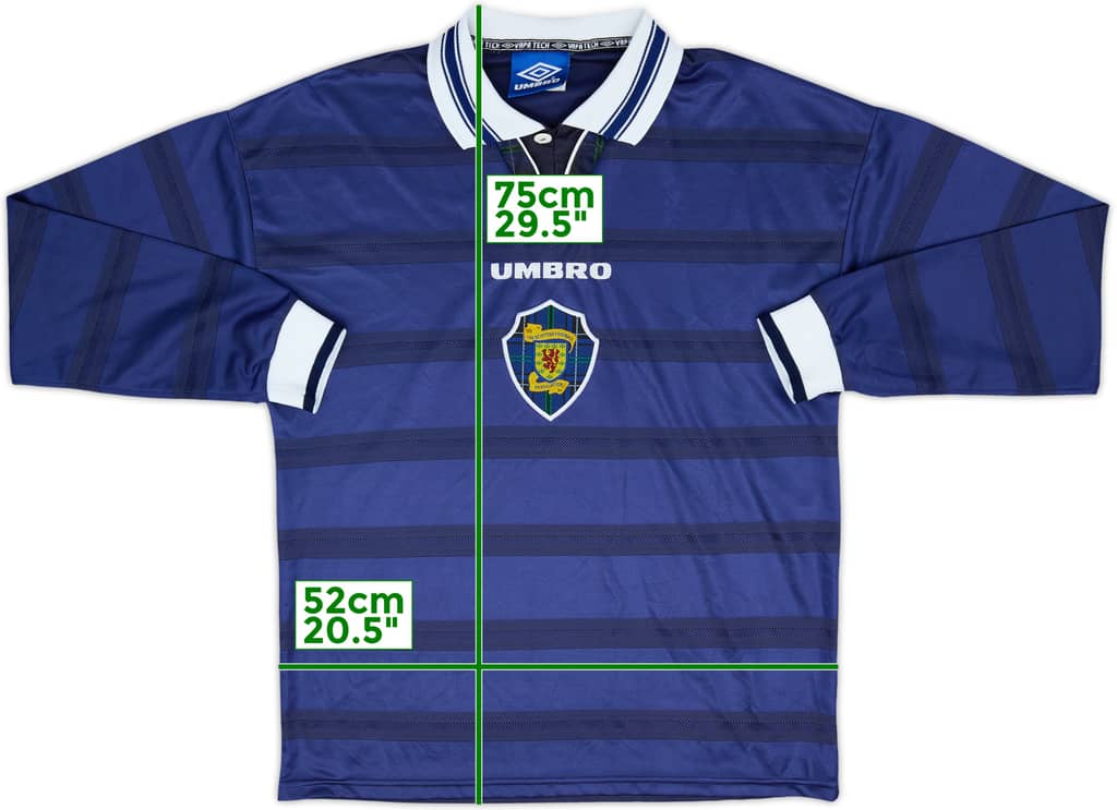 1998-00 Scotland Player Issue Home L/S Shirt - 8/10 - (M)