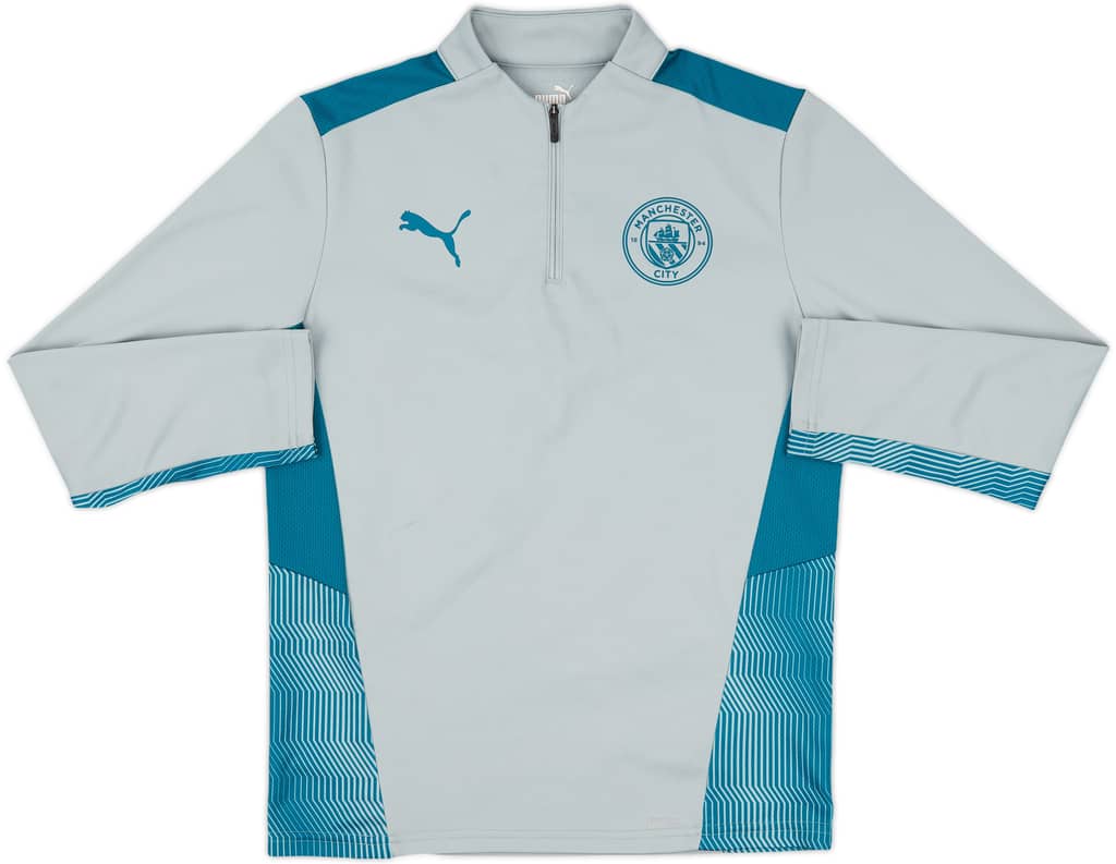 2021-22 Manchester City Puma 1/4 Zip Drill Top - 7/10 - (L.Boys)