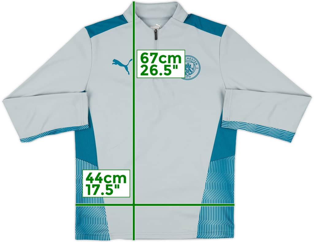 2021-22 Manchester City Puma 1/4 Zip Drill Top - 7/10 - (L.Boys)