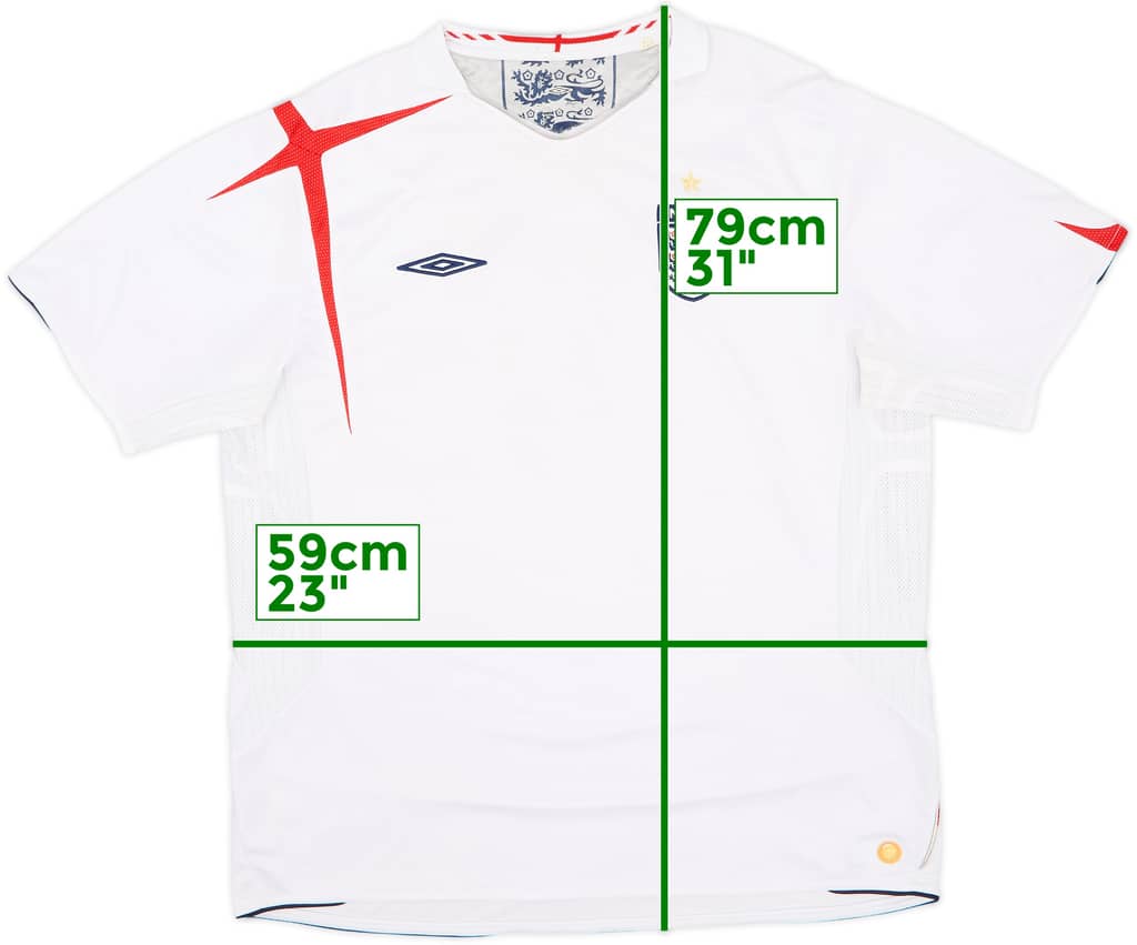 2005-07 England Home Shirt - 5/10 - (XXL)