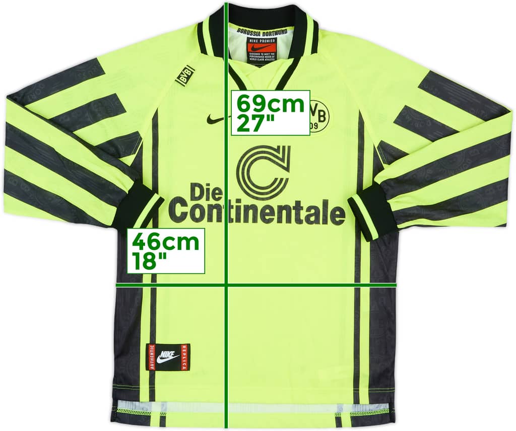 1996-97 Borussia Dortmund Home L/S Shirt - 8/10 - (L.Boys)