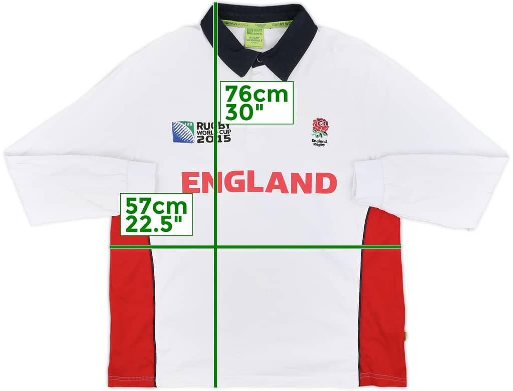 2015 England Rugby Polo L/S Shirt - 7/10 - (L)