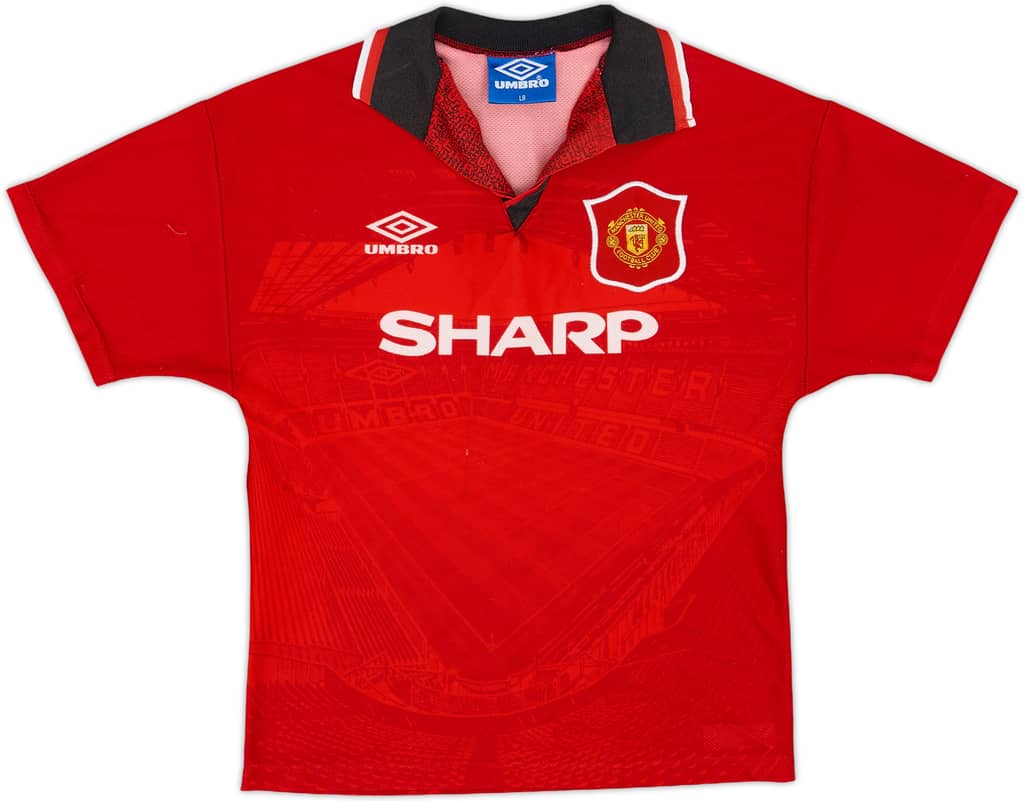 1994-96 Manchester United Home Shirt - 7/10 - (L.Boys)