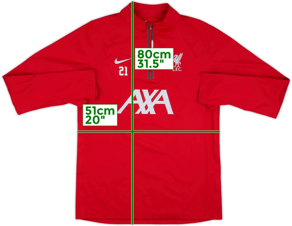 2023-24 Liverpool Player Issue 1/4 Zip Drill Top #21 (Tsimikas) - 8/10 - (M)