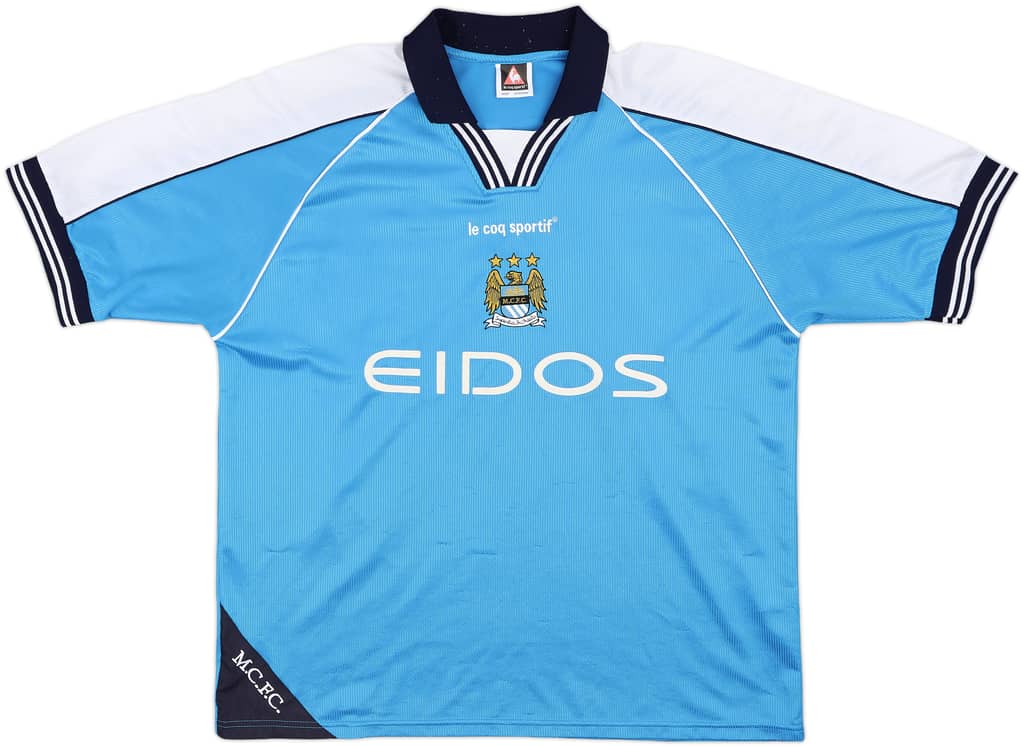 1999-01 Manchester City Home Shirt Dickov #9 - 8/10 - (L)