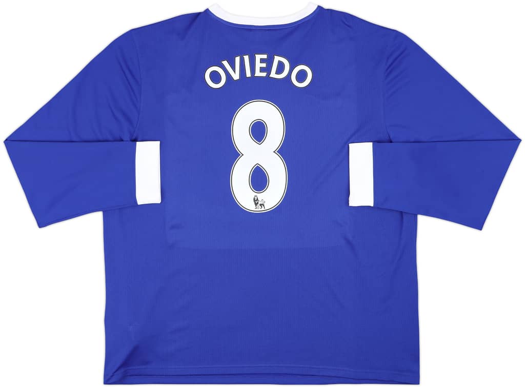 2012-13 Everton Home L/S Shirt Oviedo #8 - 8/10 - (XXL)