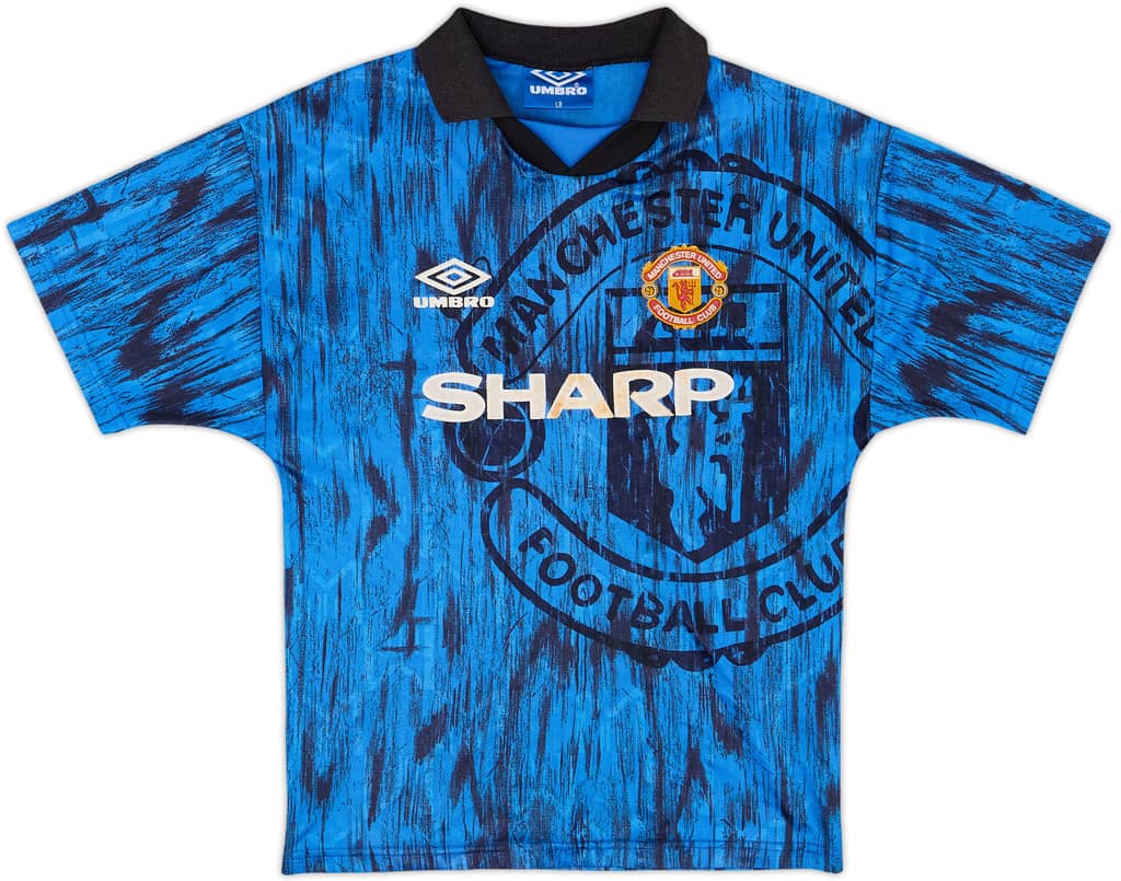 1992-93 Manchester United Away Shirt - 7/10 - (L.Boys)