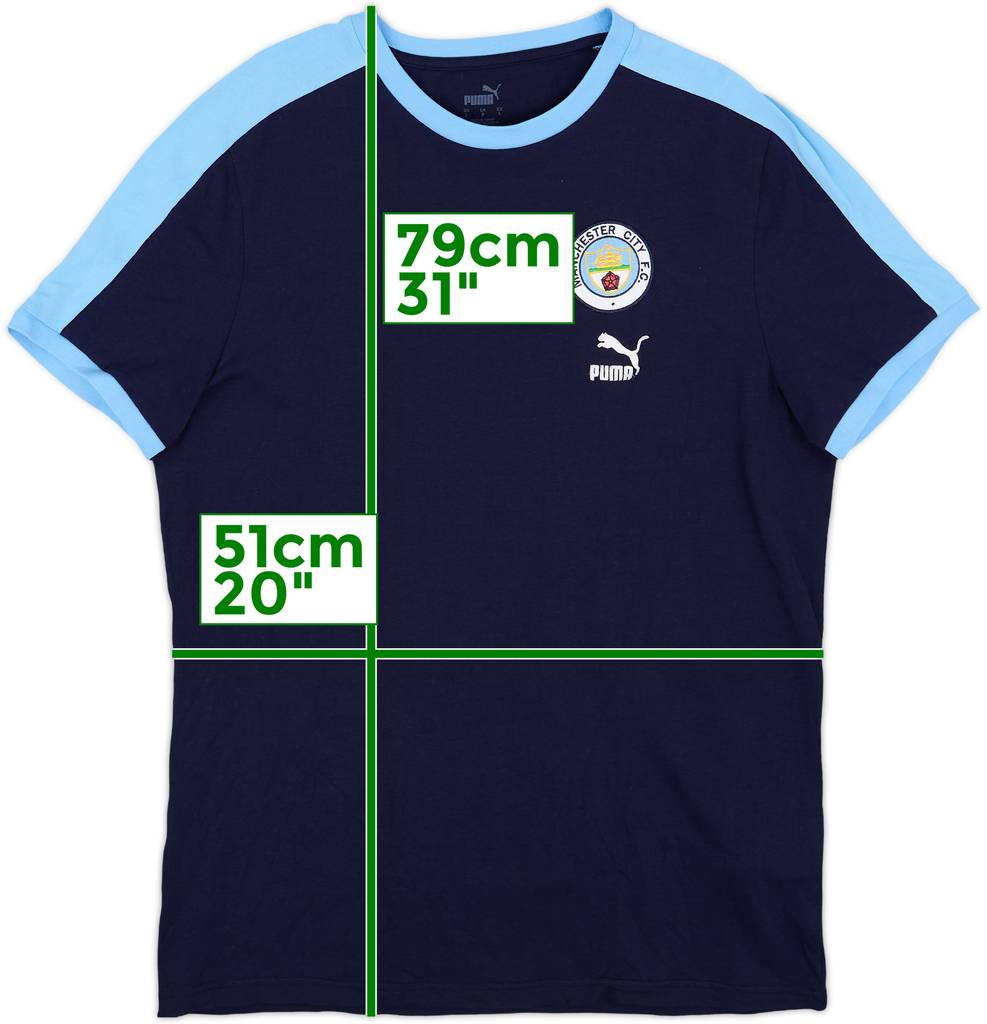2021-22 Manchester City Puma Cotton Tee - 8/10 - (L)