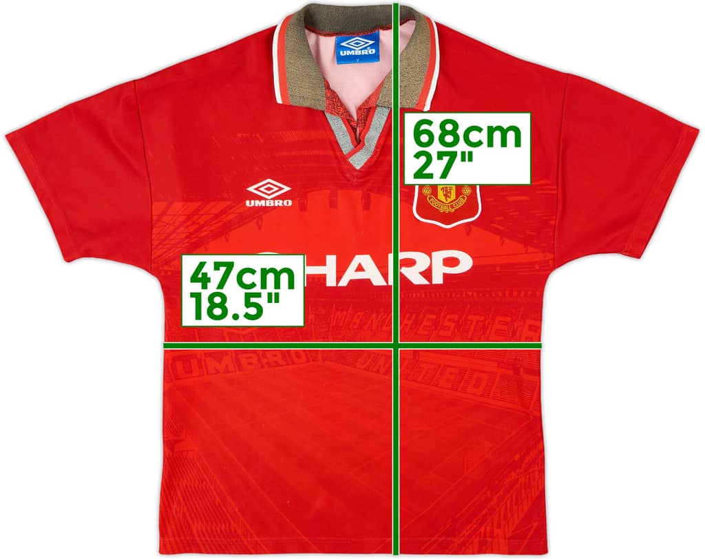 1994-96 Manchester United Home Shirt - 6/10 - (Y)