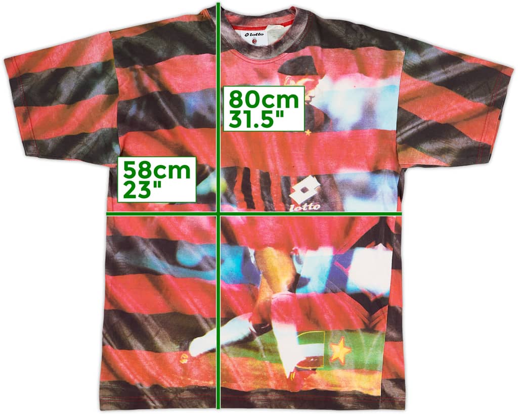 1994-95 AC Milan Lotto Graphic Tee - 10/10 - (XL)