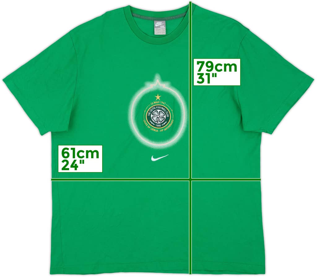 2007-08 Celtic Nike Cotton Tee - 9/10 - (XXL)