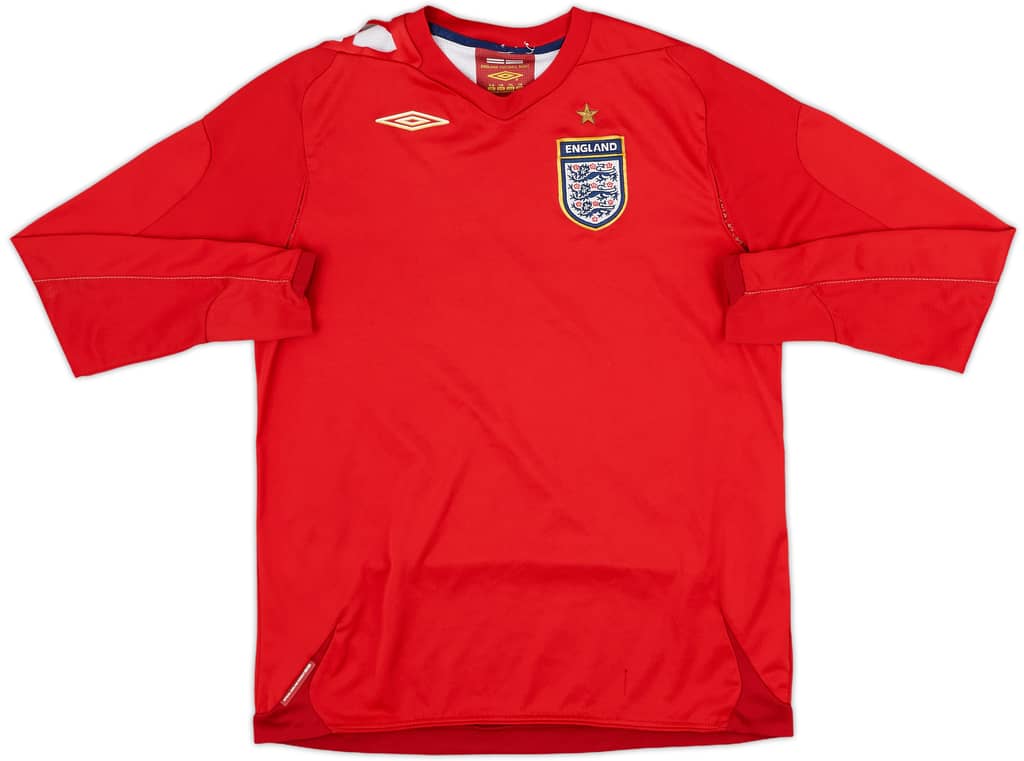2006-08 England Away L/S Shirt - 6/10 - (XL.Boys)
