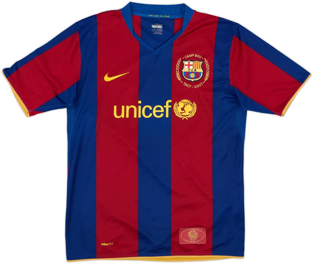 2007-08 Barcelona Home Shirt - 8/10 - (XL.Boys)