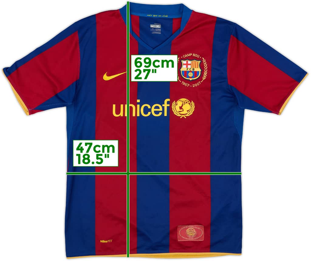 2007-08 Barcelona Home Shirt - 8/10 - (XL.Boys)