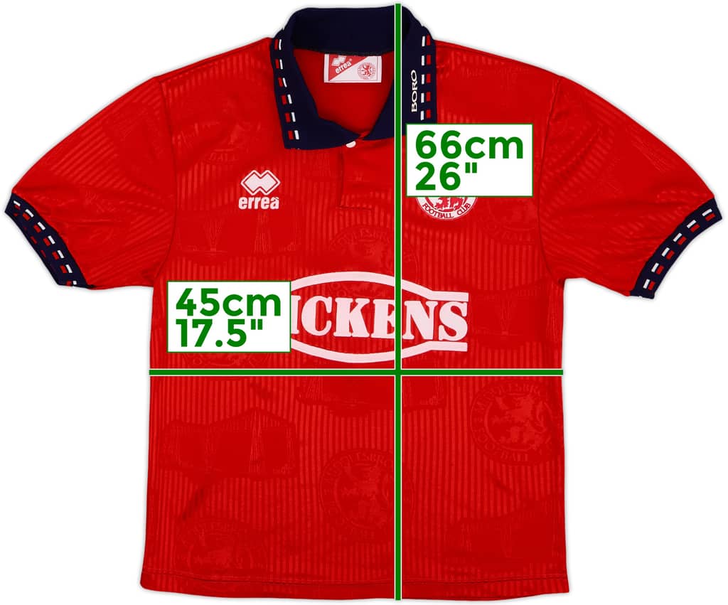1994-95 Middlesbrough Home Shirt - 8/10 - (XL.Boys)