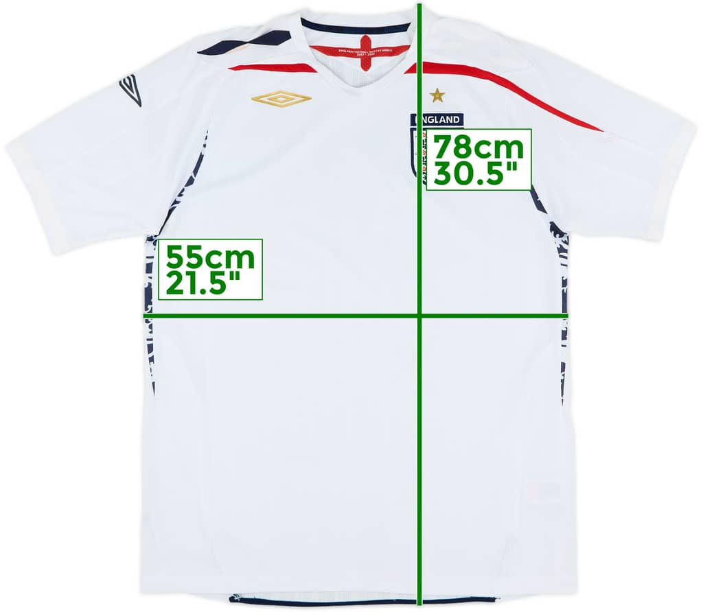 2007-09 England Home Shirt - 4/10 - (L)