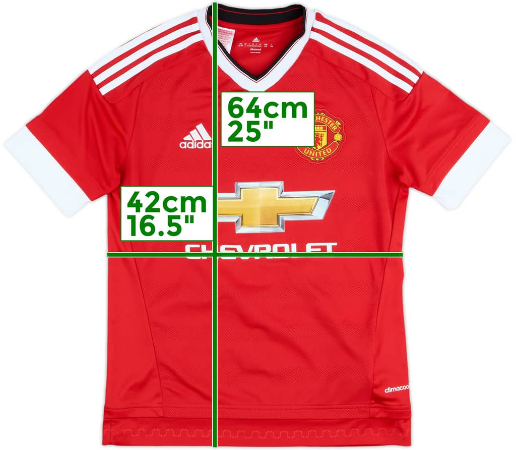 2015-16 Manchester United Home Shirt - 7/10 - (L.Boys)