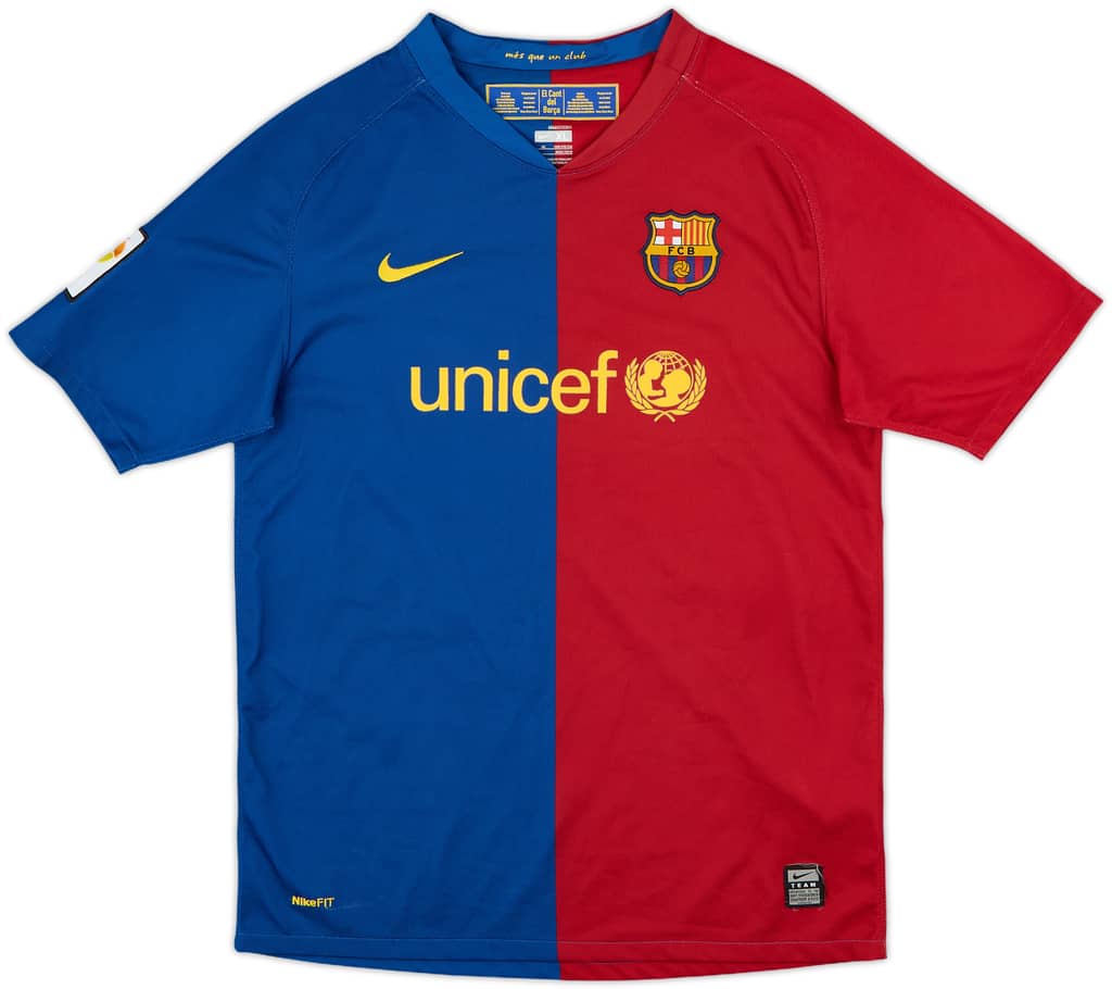 2008-09 Barcelona Home Shirt - 9/10 - (XL.Boys)