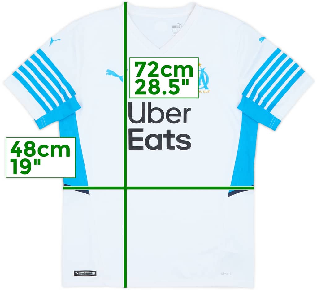 2021-22 Olympique Marseille Home Shirt - 10/10 - (M)