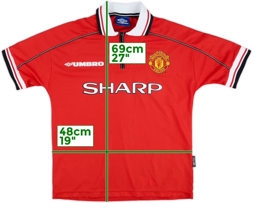 1998-00 Manchester United Home Shirt - 9/10 - (Y)