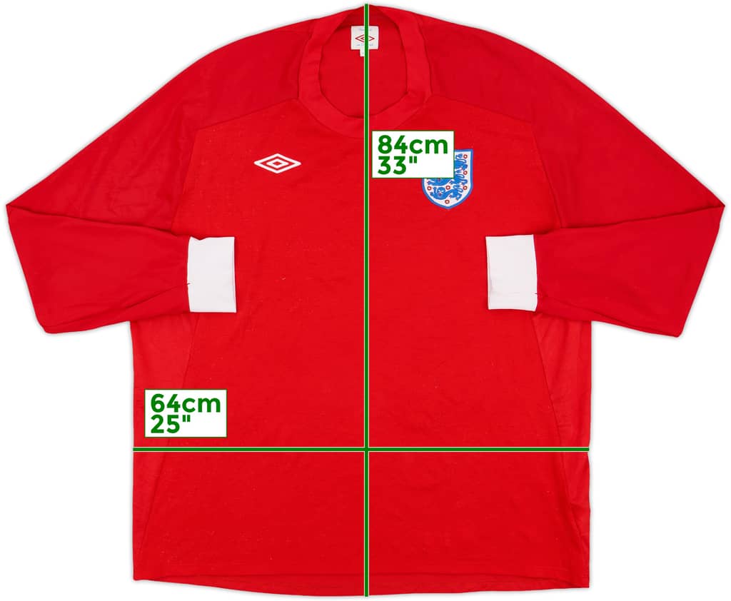 2010-11 England Away L/S Shirt - 8/10 - (3XL)