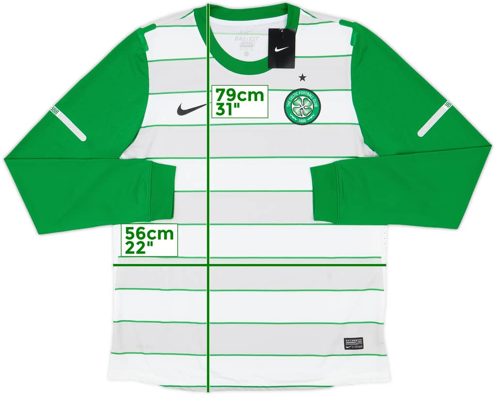 2011-12 Celtic Player Issue Away L/S Shirt (XL)