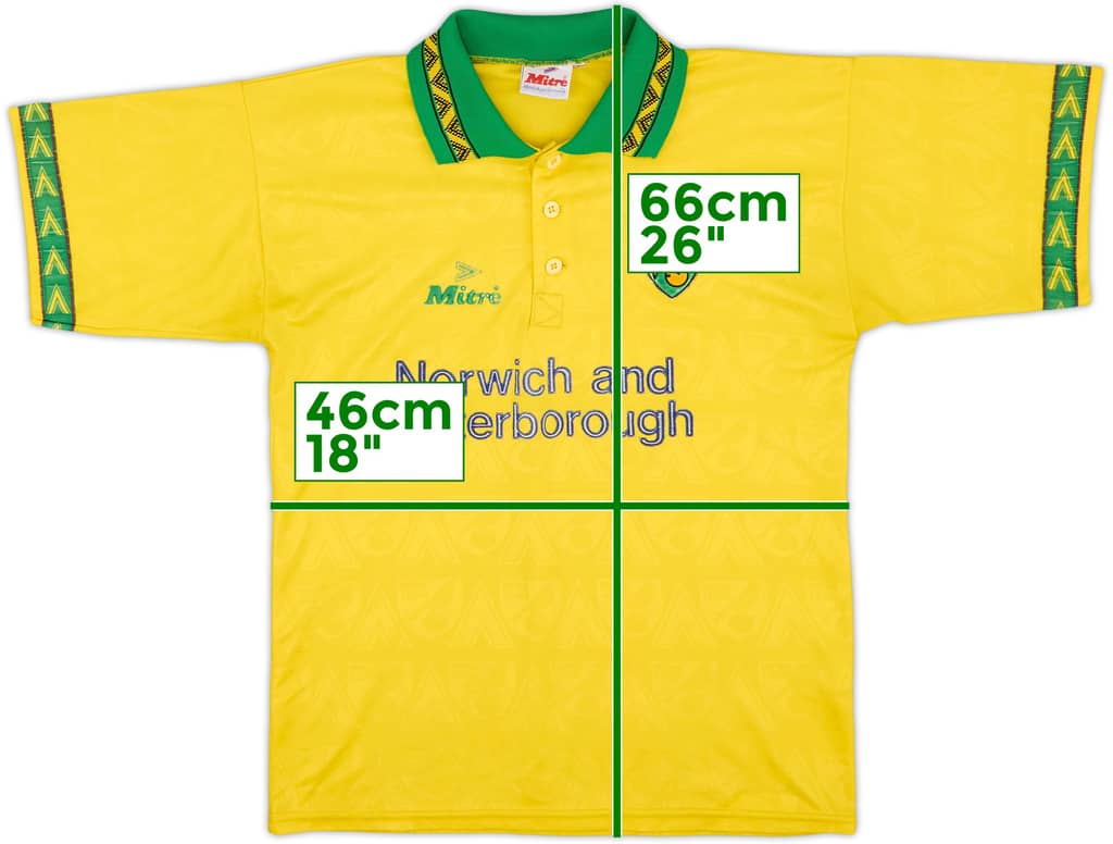1994-96 Norwich Home Shirt - 8/10 - (S)