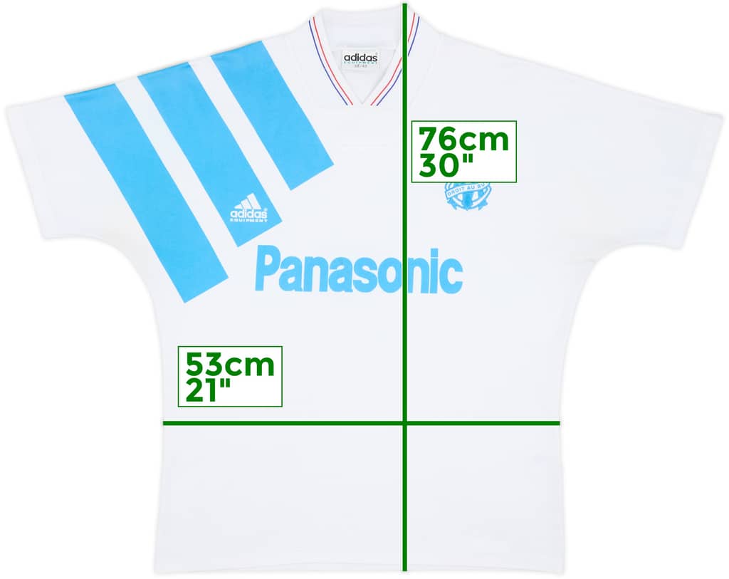 1991-92 Olympique Marseille Home Shirt - 8/10 - (M)
