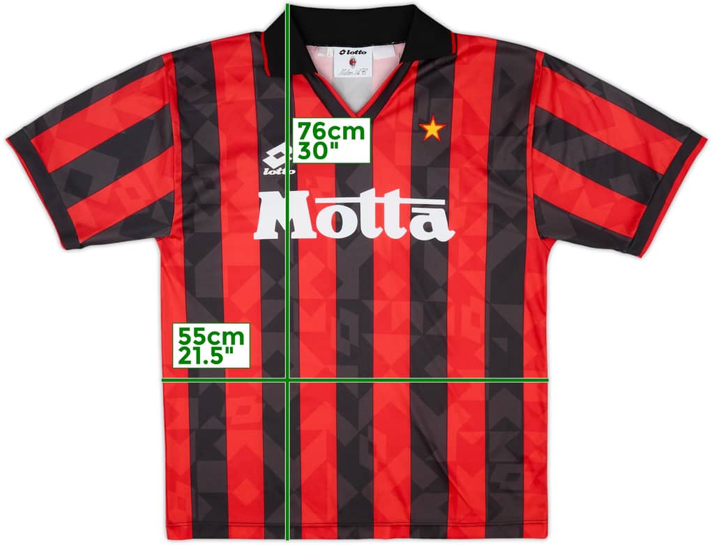 1993-94 AC Milan Home Shirt - 9/10 - (L)